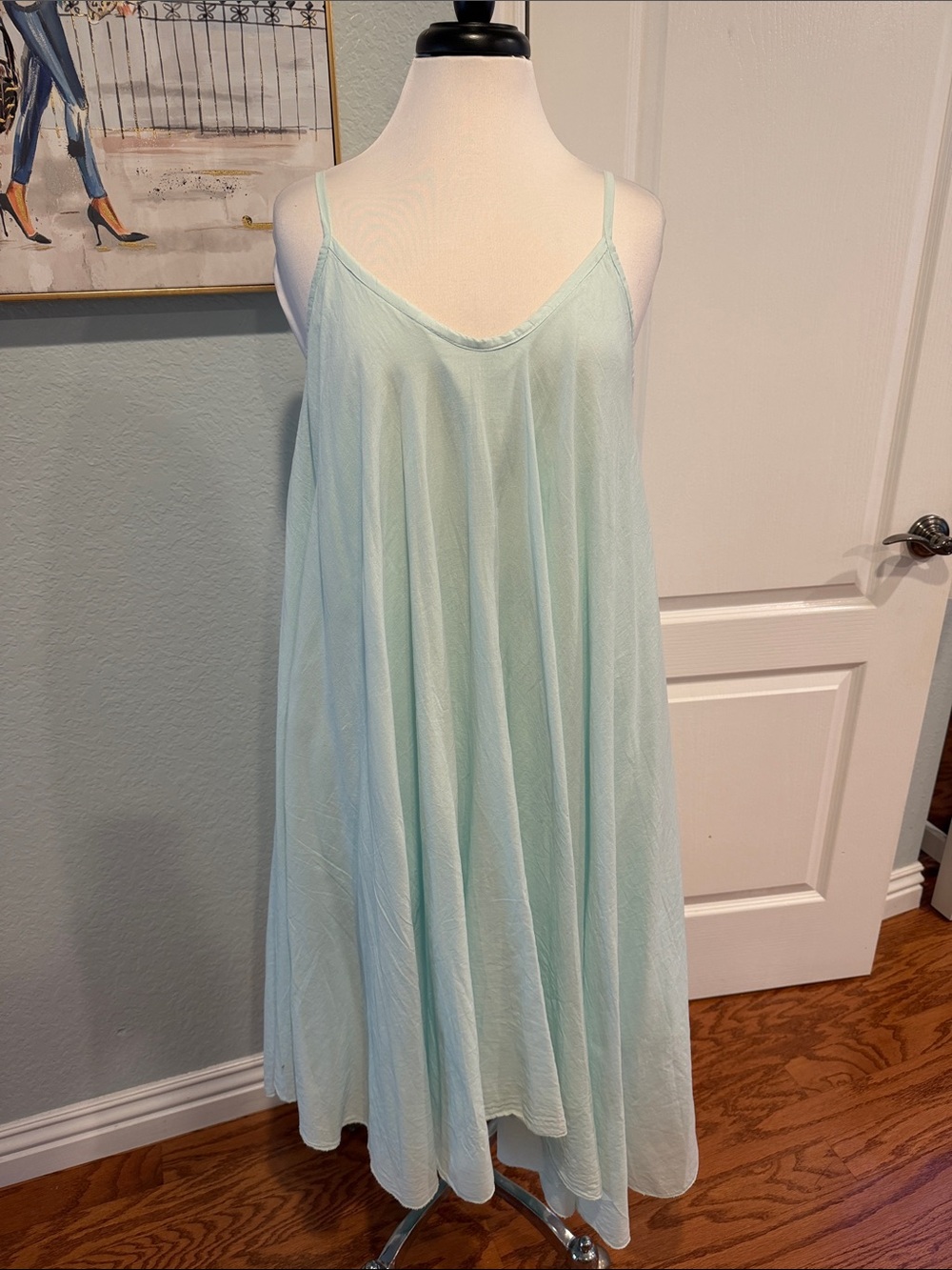 Made in Italy Sz L/XL Ice Blue Midi Dress w/Matching Pull Over Top • NWT!